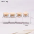Miniatur Glas Aufbewahrungsgläser mit Holzkoerpern Puppenhaus Küche Lebensmittel Zubehör - Kurzer Stil / 4 Stück