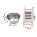 Miniature dollhouse tin tub and wooden washboard set for micro landscape scene decor. - 3Pcs Set as Pictured