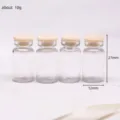 Miniatur transparente Gläser Detailaufnahme, kleine Korken Vorratsgläser Nahaufnahme. - Hoher Stil / 4 Stück