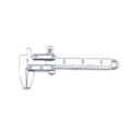 Miniatuur metalen schuifmaat model poppenhuis accessoire pop mini leerscene gereedschap - Zilver