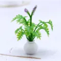 Détail du modèle de plante verte miniature pour maison de poupée, fleur artificielle pour paysage. - Violet