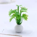 Plante en pot miniature de maison de poupees micro ornament paysager pour decoration modele - Vert