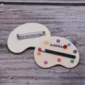 Miniatur Holz Palette Brosche Puppenhaus DIY Basteln Dekoration Miniatur Malerei Künstler Zubehör - Farbpalette-Brosche