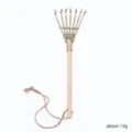 Mini Metall Gartenharke Modell mit Holzgriff und Hanfseil fur DIY Mikrolandschafts-Dekor. - Mit Gurt / Gold
