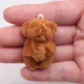 Mini dollhouse plush teddy bear miniature decoration prop for micro doll scene display use. - Brown Bear