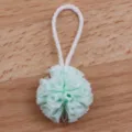 Miniature dollhouse bath sponge model, cute green loofah prop for mini bathroom scenes. - Mint Green