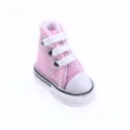 3.5cm scarpe in tela miniatura per bambole, sneakers alte rosa, simpatici accessori per dollhouse. - Rosa
