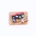 Miniature sushi dollhouse food detail close-up resin prop accessory for decoration. - Sushi