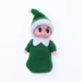 Mini Christmas Elf Doll Miniature Dollhouse Shelf Toy Green Felt Outfit Cute Decoration Prop - Green / 10.5cm