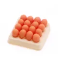 Miniature dollhouse egg tray detail shot, cute micro food model prop accessory for kitchen. - Red Egg with Tray