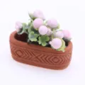 Miniature artificial potted plant detail for dollhouse and micro landscape decoration accessories. - Pink