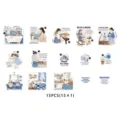 15pcs aesthetic lifestyle girl PET stickers set cozy daily life journaling DIY decorative decals - White