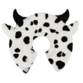 Collare elisabettiano in peluche con stampa mucca, cono di recupero anti-morso per cani gatti. - Taglia S / Mucca