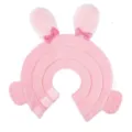 Collare di recupero rosa in peluche per animali con orecchie di coniglio e fiocchi. - Taglia S / Coniglio