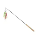 Giocattolo interattivo per gatti canna da pesca con asta lunga manico in legno campanello - Spirale - Bianco, verde e rosso