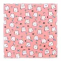 Carino panno quadrato in tessuto con motivo gatto cartone animato rosa quotidiano - Asciugamano Quadrato Stampa Gattino / Piccolo 35x35cm
