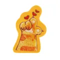 Simpatico patch ricamato zampa di gatto adesivo in feltro con cuori rossi per vestiti - Giallo con impronte