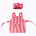 Mini grembiule da cuoco e cappello a righe rossi e bianchi per accessori di bambole. - Strisce rosse e bianche