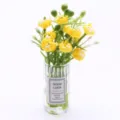Dollhouse miniature yellow flower glass vase decor ornament for micro landscape diy craft - Yellow