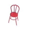 Mini dollhouse red iron chair model, cute miniature furniture prop for BJD scene display. - Red