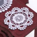 Miniature white lace crochet doily for dollhouse dining table, cute BJD scene miniature decor. - Petal Placemats