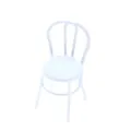 Miniature white metal chair dollhouse furniture bjd accessory cute model display decor prop - White