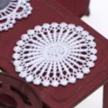 Miniature white lace doily detail shot for dollhouse table decoration and miniature display props. - Round Placemat