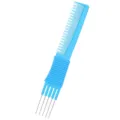 Pettine per capelli a doppio uso in plastica blu e metallo, pettine toelettatura animali. - Blu