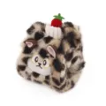 Peluche gatto rotolo svizzero leopardato con fragola, simpatico gioco interattivo per cani e gatti. - Leopardo