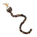 Giocattolo per gatti a forma di serpente in peluche leopardato con piume per gioco interattivo. - Caffè