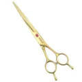 7 inch gold pet grooming straight scissors for dog hair cutting, professional steel pet shears. - 7-Inch Double-Tail Gold Straight Scissors