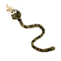 Giocattolo per gatti serpente leopardato con piume peluche interattivo per animali. - Verde
