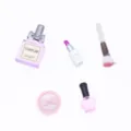 Puppenhaus Miniatur Kosmetik Set Parfum Lippenstift Pinsel Puderdose Nagellack Deko Modell - Fuchsia