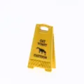 Dollhouse miniature yellow cat vomit caution warning sign toy for BJD pets photography props. - Cat Vomit (Single-Sided Pattern)
