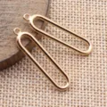 Goldene hohle ovale geometrische Anhänger DIY Zinklegierung Schmuckzubehör für Kettenbau - KC Gold