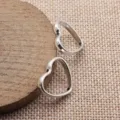 Geometrische hohle herzförmige Kante durchbohrte Perlen Silber DIY Schmuck 20x17mm - Antiksilber