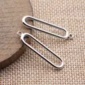 Silber hohle ovale geometrische Anhänger DIY Schmuck Zubehör Verbinder Fundstücke Basteln - Antiksilber