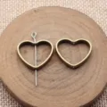 Bronzefarbene hohle Herz Schmuckfassung Perle DIY Zubehör Komponente, Größe 20x17mm, Basteln. - Antikbronze