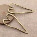 Bronzefarbene hohle Herz Metall Anhänger für DIY Schmuckherstellung Zubehör 84x37mm - Antikbronze