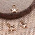 Goldene Stern Anhänger für DIY Schmuckherstellung, tolle kleine Metall Accessoires. - KC Gold