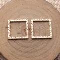 Hämmerte Textur quadratischer Metall Anhänger Rahmen DIY Schmuckherstellung 17x17mm gold - KC Gold
