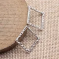 Silber gehämmertes geometrisches hohles quadratisches Rahmen-Anhänger DIY Schmuckzubehör - Antiksilber