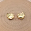 Goldfarbenes Pfotenabdruck Metall Anhänger Detail für DIY Schmuckherstellung und Zubehör. - Altgold