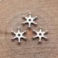 Perline distanziatrici radiali in metallo argentato per la creazione di gioielli DIY 11x10mm - Argento