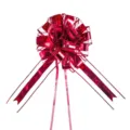 Large red metallic pull bow for wedding car decoration and gift wrapping ribbon - 10 Pieces Pack / Wine Red (Matte)