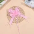 Grande boucle en organza rose fleur à tirer, décoration de voiture de mariage, détail 5cm. - Rose Clair