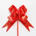 Rode trouwauto strik met gouden draak fenox patroon voor cadeauverpakking 100 stuks - 100 stuks verpakking / Rood Draak Feniks