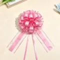 Grande fiocco rosa per confezioni regalo di Natale, fiore sferico stereoscopico decorativo. - Rosa