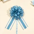 Grande fiocco da tiro per regalo di Natale, elegante nastro di fiore stereoscopico blu festa. - Azzurro
