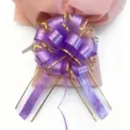 Large purple gold pull bow gift wrapping ribbon for wedding car Christmas tree decoration - Purple